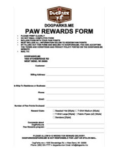 DogParks_me Paw Rewards Form
